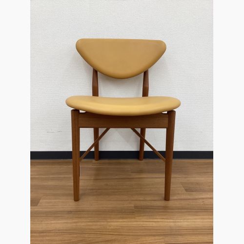 OneCollection (ワンコレクション) ダイニングチェアー オレンジ×ブラウン デンマーク製 北欧デザイン レザー×チーク 108 Chair FINN JUHL