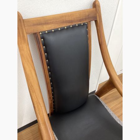 BC工房 (ビーシーコウボウ) ラウンジチェアー ブラック  チーク材フレーム らく楽椅子 工芸
