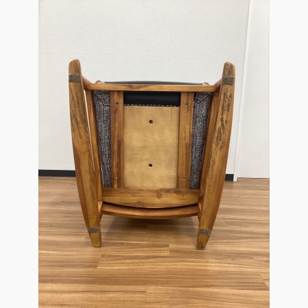 BC工房 (ビーシーコウボウ) ラウンジチェアー ブラック  チーク材フレーム らく楽椅子 工芸
