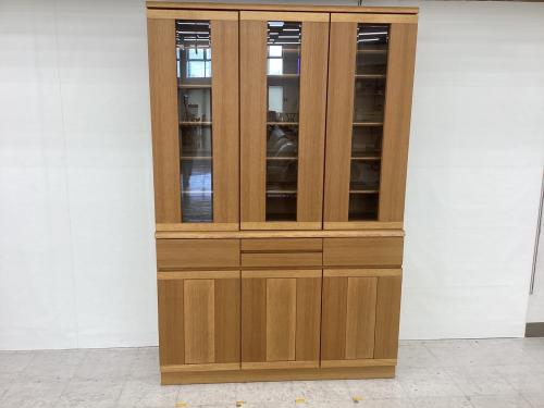 上坂木材 (ウエサカモクザイ) 食器棚 ナチュラル 3枚扉