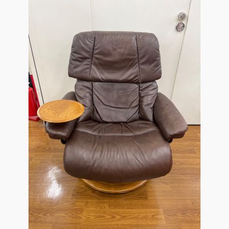 Ekornes (エコーネス) ストレスレスチェア ブラウン サイドテーブル付 レザー レノ