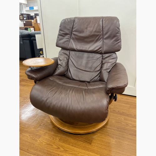 Ekornes (エコーネス) ストレスレスチェア ブラウン サイドテーブル付 レザー レノ