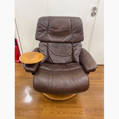 Ekornes (エコーネス) ストレスレスチェア ブラウン サイドテーブル付 レザー レノ