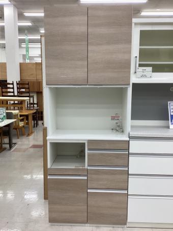 エスエークラフト (エステークラフト) レンジボード ナチュラル×ホワイト 2枚扉 HY-40D