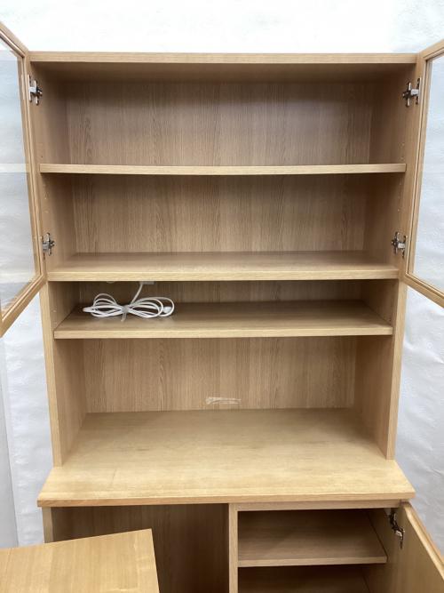 無印良品 (ムジルシリョウヒン) レンジボード ナチュラル 2枚扉/ワゴン付