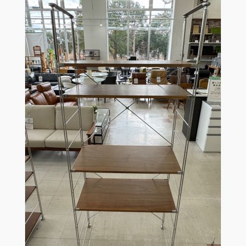 無印良品 (ムジルシリョウヒン) ユニットシェルフ ブラウン 4段/つっぱりパーツ付 ウォールナット材 84cm