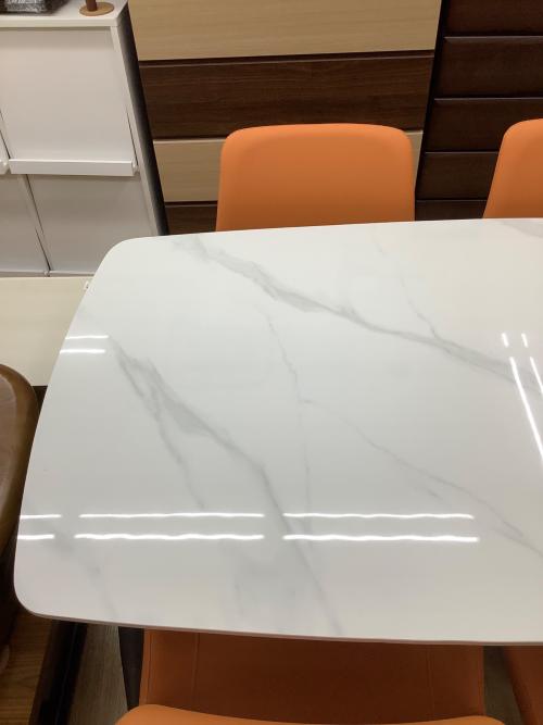 アーバン通商 (アーバンツウショウ) セラミックダイニング5点セット ホワイト×オレンジ 5点セット