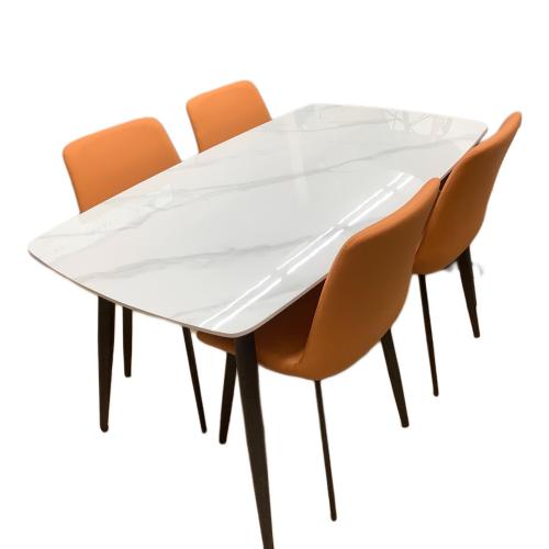 アーバン通商 (アーバンツウショウ) セラミックダイニング5点セット ホワイト×オレンジ 5点セット