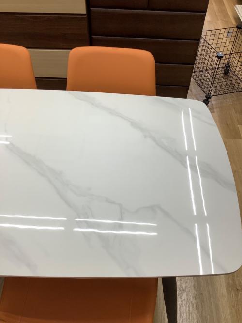 アーバン通商 (アーバンツウショウ) セラミックダイニング5点セット ホワイト×オレンジ 5点セット