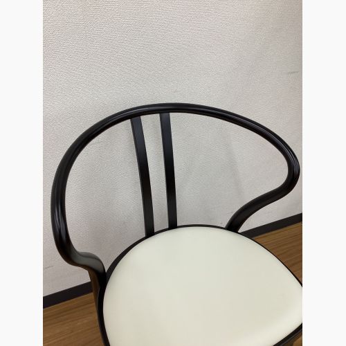 秋田木工 (アキタモッコウ) ダイニングチェアー ブラック　ブナ材　ソフトレザー No.503