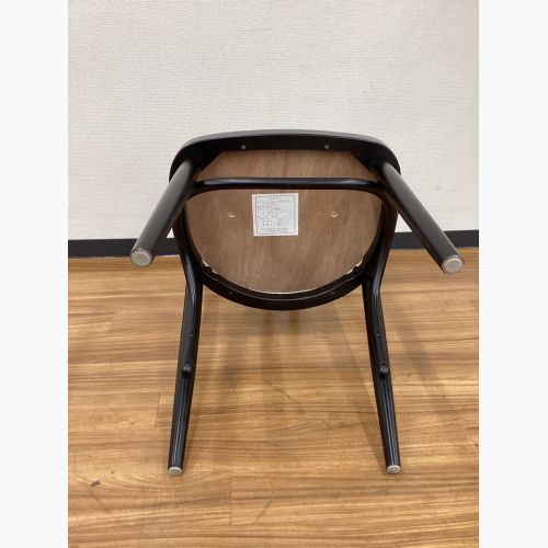 秋田木工 (アキタモッコウ) ダイニングチェアー ブラック　ブナ材　ソフトレザー No.503