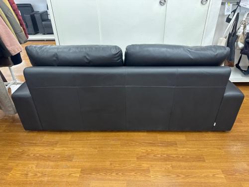 KEYUCA (ケユカ) 2人掛けソファー ブラック 総革