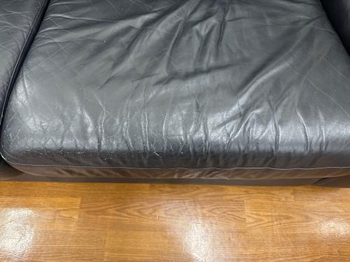 KEYUCA (ケユカ) 2人掛けソファー ブラック 総革