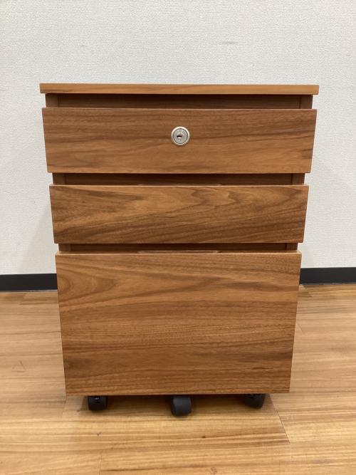 MasterWal (マスターウォール) 袖机  鍵付 VEGET DESK DRAWERS 3段 ウォールナット