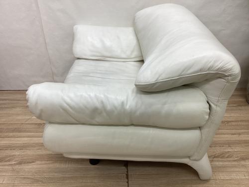 Poltromec (ポルトロメック) 1人掛けソファー ホワイト 総革 ジェミニ