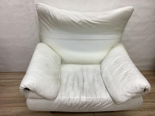 Poltromec (ポルトロメック) 1人掛けソファー ホワイト 総革 ジェミニ