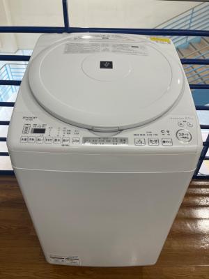SHARP (シャープ) 縦型洗濯乾燥機 8.0kg ES-TX8H 2024年製 クリーニング済