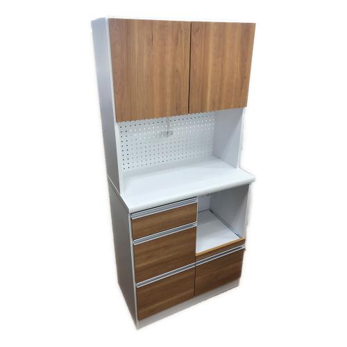 関家具 (セキカグ) 食器棚 ナチュラル ホワイト 幅80㎝