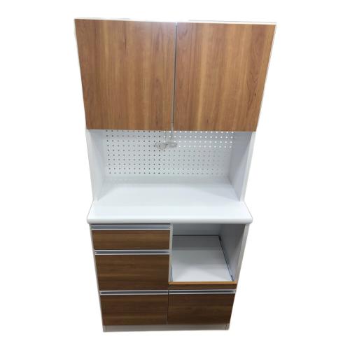 関家具 (セキカグ) 食器棚 ナチュラル ホワイト 幅80㎝
