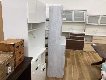 三友ファニチャー (サントモ) 食器棚 ホワイト 上下分割式