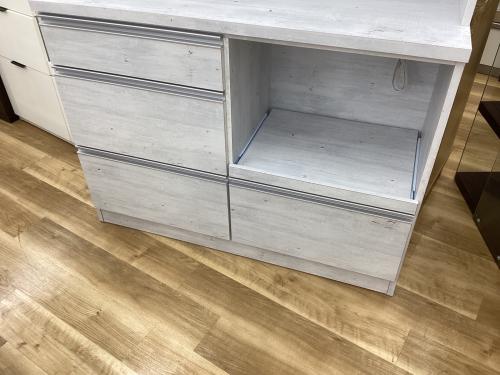 三友ファニチャー (サントモ) 食器棚 ホワイト 上下分割式 ピュアⅡ 幅120㎝