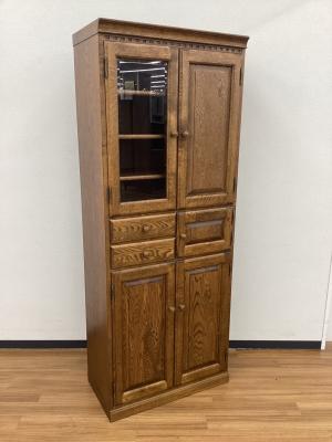 葉山ガーデン マルチBOX　2枚扉キャビネット ブラウン