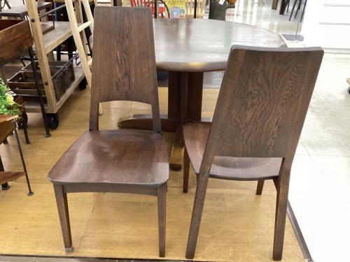 飛騨清見工房 (ヒダキヨミコウボウ) ダイニング3点セット ブラウン 木製