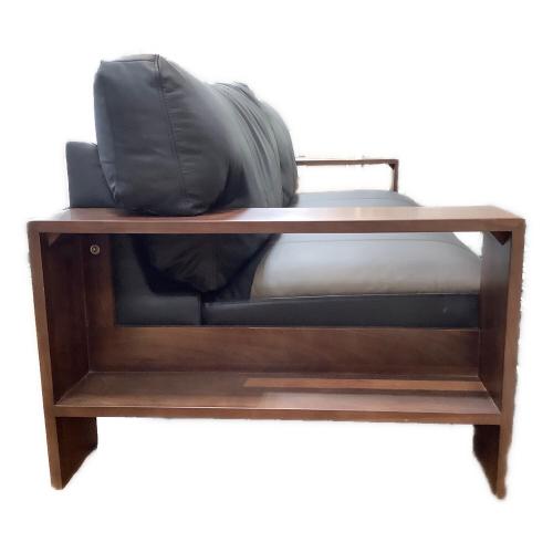 2人掛けソファー ブラック×ブラウン