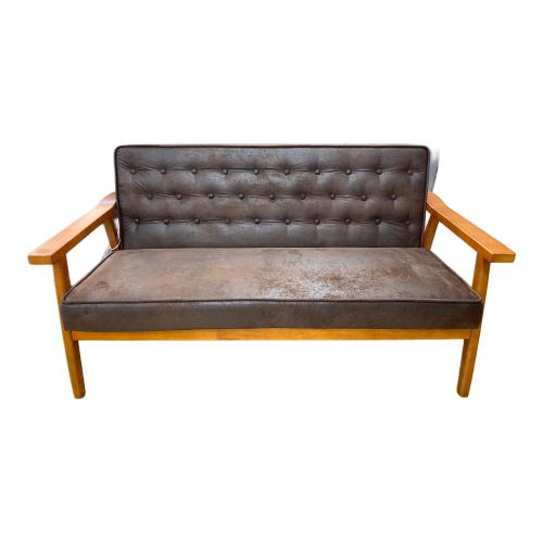 コスパクリエーション 木肘ヴィンテージソファ 2人掛け Bedford