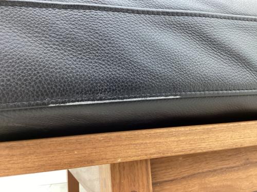 MasterWal (マスターウォール) 2人掛けソファー ブラック  2人掛け 牛革（ランク6）/ウォールナット材 RITZ 幅:約160㎝