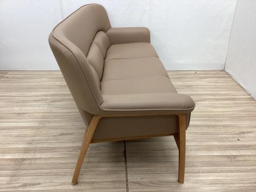 天童木工 (テンドウモッコウ) 3人掛けソファー ナチュラル×ベージュ 3人掛け T-5452NA-ST 合皮 チェントロ