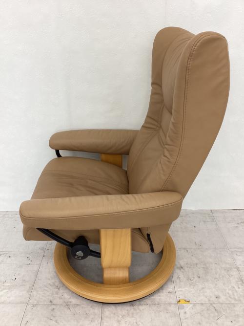 Ekornes (エコーネス) リクライニングチェアー キャメル Sサイズ クラシック  オットマン付 レザー Stressless Wing