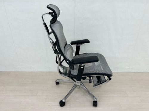 Ergohuman (エルゴヒューマン) ワークチェアー ブラック×ホワイト オットマン付 メッシュ Pro ottoman