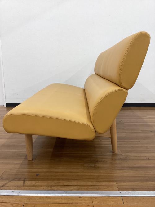CONDE HOUSE (カンディハウス) 2人掛けソファー エクリプス 2人掛け 総革 蛯名 紀之 イエロー　クッション欠品