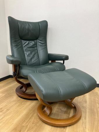 Ekornes (エコーネス) リクライニングチェアー グリーン SizeS Wing