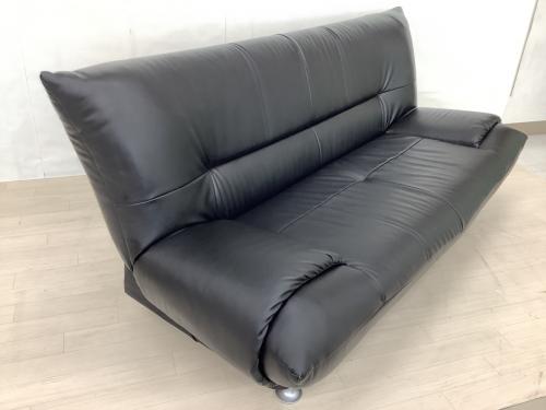 シノハラ ソファーベッド ブラック 3人掛け 合皮