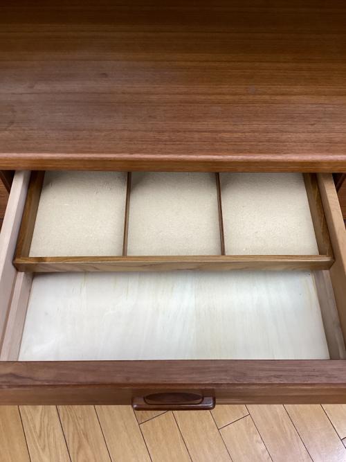 日田工芸 (ヒタコウゲイ) レンジボード ブラウン ジャパンビンテージ品 3枚扉 チーク材 maxim