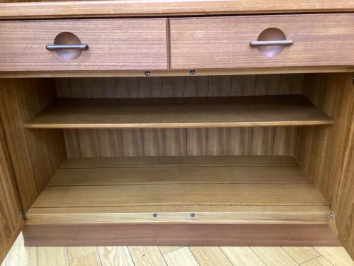 日田工芸 (ヒタコウゲイ) レンジボード ブラウン ジャパンビンテージ品 3枚扉 チーク材 maxim