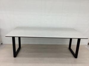 綾野製作所(AYANO) (アヤノセイサクショ) ダイニングテーブル ホワイト×ブラック セラミック天板 リニア 幅:約200㎝