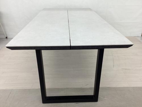 綾野製作所(AYANO) (アヤノセイサクショ) ダイニングテーブル ホワイト×ブラック セラミック天板 リニア 幅:約200㎝