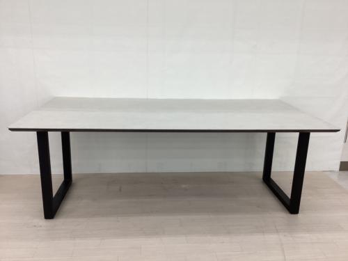 綾野製作所(AYANO) (アヤノセイサクショ) ダイニングテーブル ホワイト×ブラック セラミック天板 リニア 幅:約200㎝