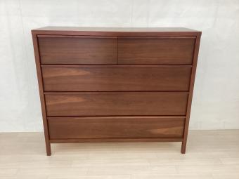 KEYUCA (ケユカ) チェスト ブラウン 4段 木製 ラダーチェスト 幅:約120㎝