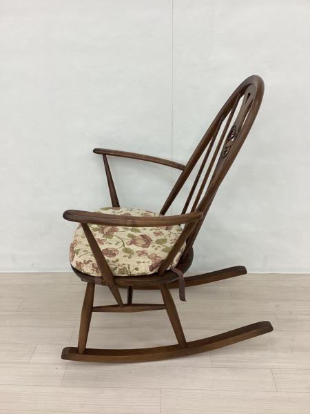 ercol (アーコール) ロッキングチェアー ブラウン×ベージュ/花柄 