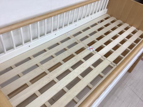 ACTUS (アクタス) キッズベッド ホワイト×ナチュラル マットレスセット ロフト式 メープル材・バーチ材 TEMPO 幅:約92.5㎝