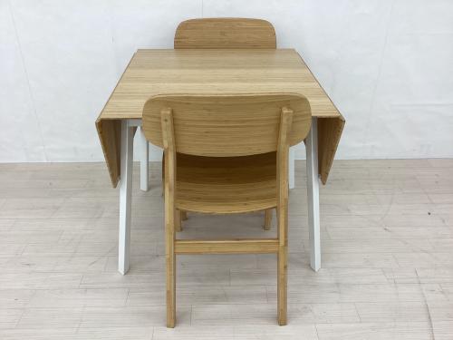 IKEA (イケア) ダイニング5点セット ナチュラル×ホワイト 両バタ式 Ikea PS 2012 竹 jon karlsson