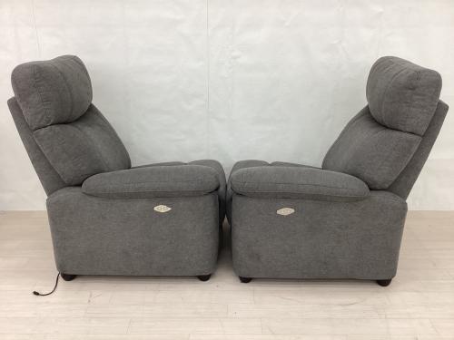 ニトリ 2人掛け電動リクライニングソファー グレー ファブリック グラッゼ
