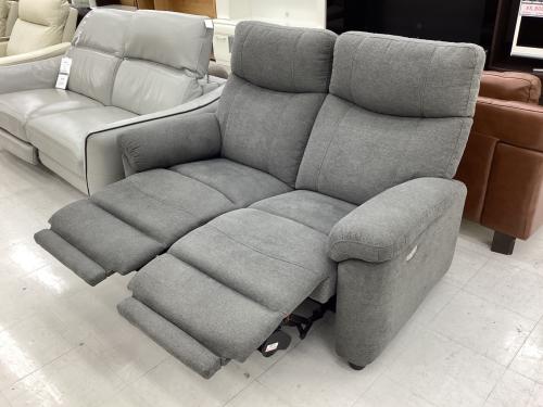 ニトリ 2人掛け電動リクライニングソファー グレー ファブリック グラッゼ