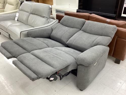 ニトリ 2人掛け電動リクライニングソファー グレー ファブリック グラッゼ