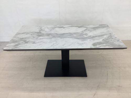 offer9(野中企画) ダイニングテーブル ホワイト×グレー 昇降式 P2198DT01 セラミック×ガラス天板