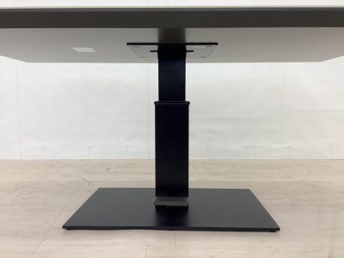 offer9(野中企画) ダイニングテーブル ホワイト×グレー 昇降式 P2198DT01 セラミック×ガラス天板